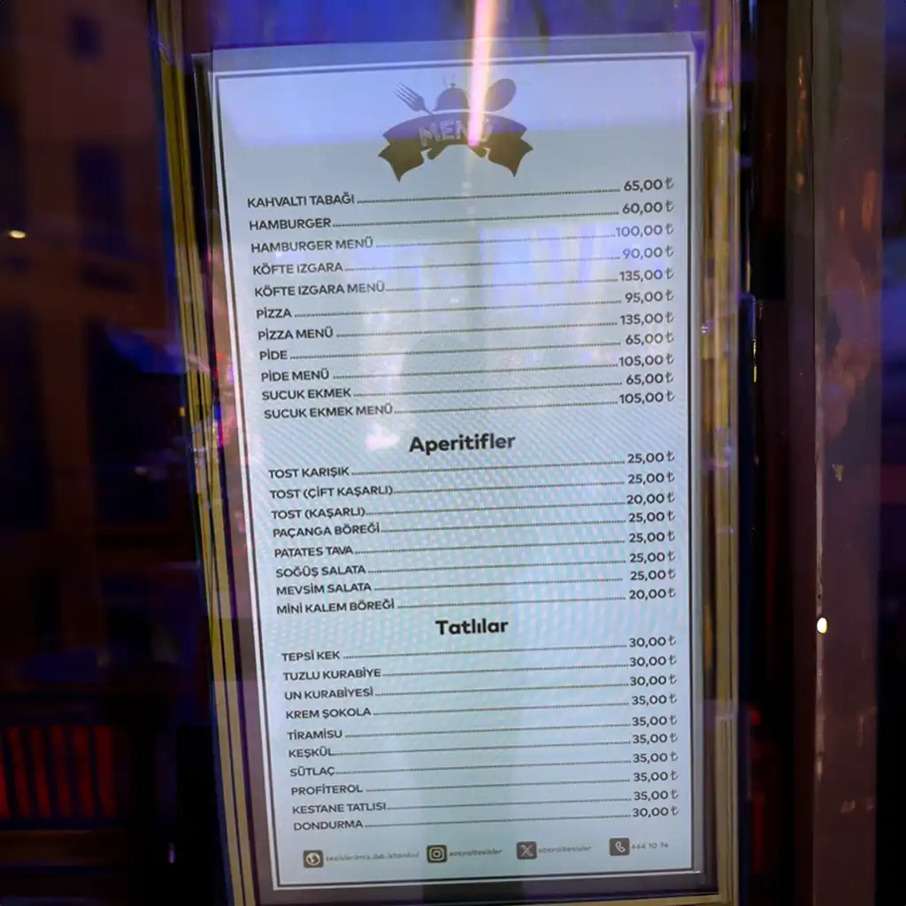 Beykoz Kır Bahçesi Kahvaltı ve Menu Fiyatları
